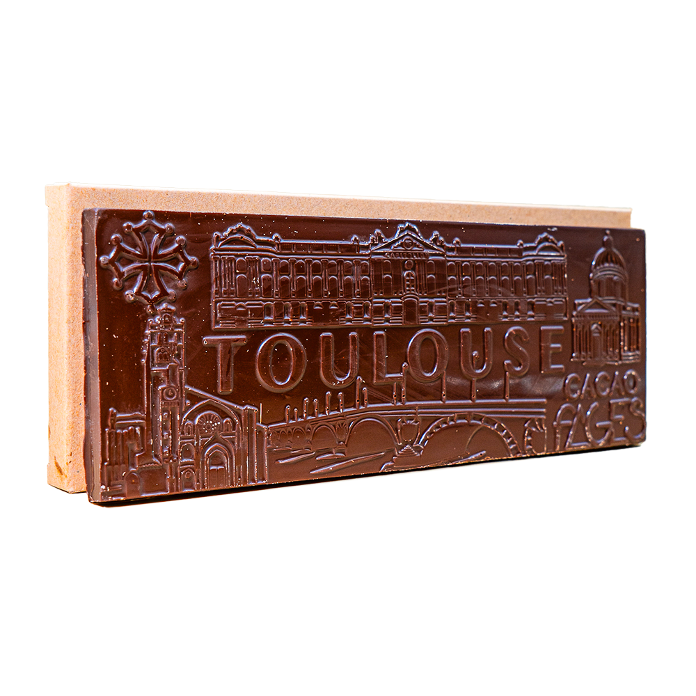 Carte postale en chocolat de Toulouse - Cacaofages